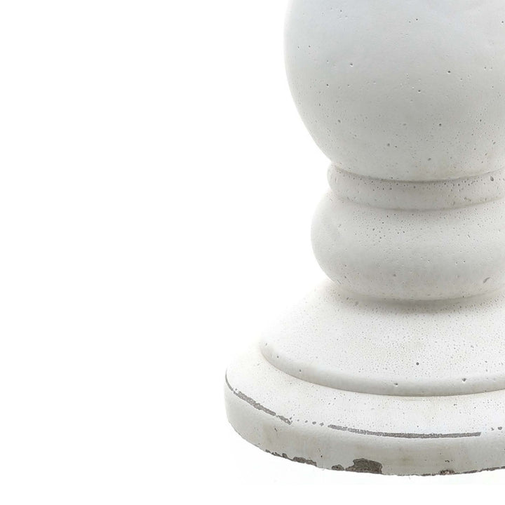 Large Matt White Ceramic Candle Holder - Reposing
