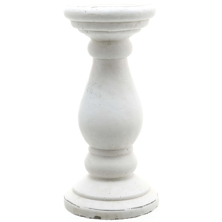 Large Matt White Ceramic Candle Holder - Reposing