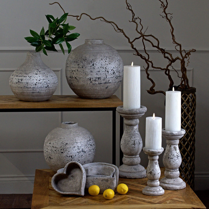 Stone Ceramic Candle Holder - Reposing