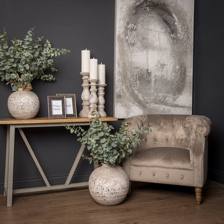 Stone Ceramic Candle Holder - Reposing