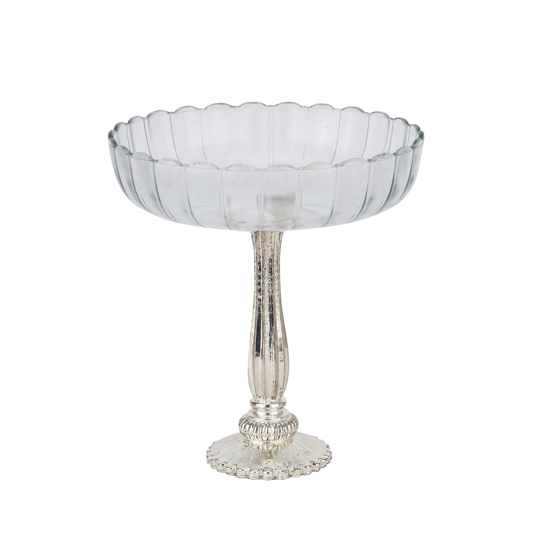 Reposing V Large Fluted Glass Display Bowl