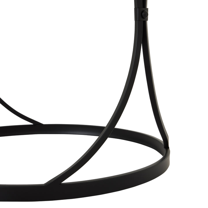 Concaved Set Of Two Black Mirrored Side Tables - Reposing