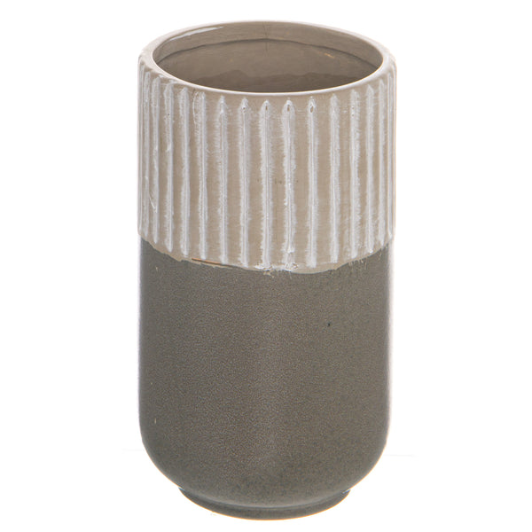 Mason Collection Grey Ceramic Straight Vase - Reposing