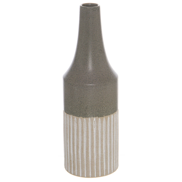 Mason Collection Grey Ceramic Convex Vase - Reposing
