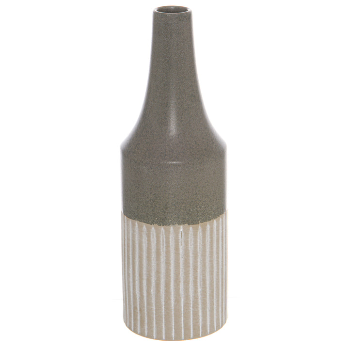 Mason Collection Grey Ceramic Convex Vase - Reposing