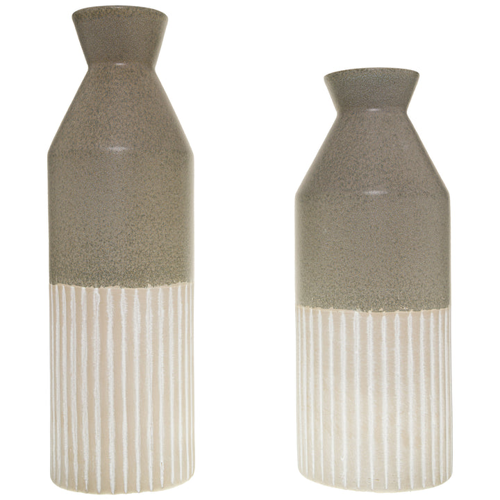 Mason Collection Grey Ceramic Ellipse Tall Vase - Reposing