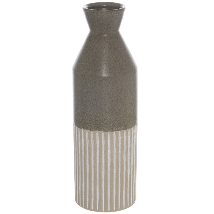 Mason Collection Grey Ceramic Ellipse Tall Vase - Reposing