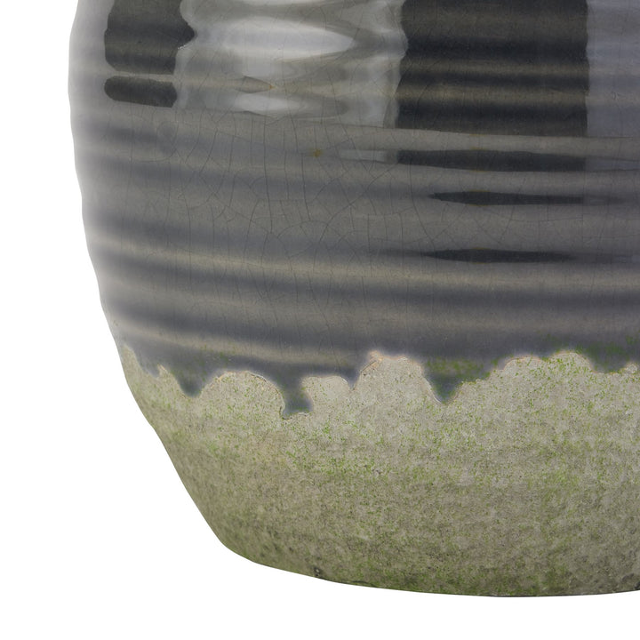Seville Collection Navy Squat Vase - Reposing