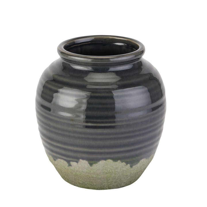 Seville Collection Navy Squat Vase - Reposing
