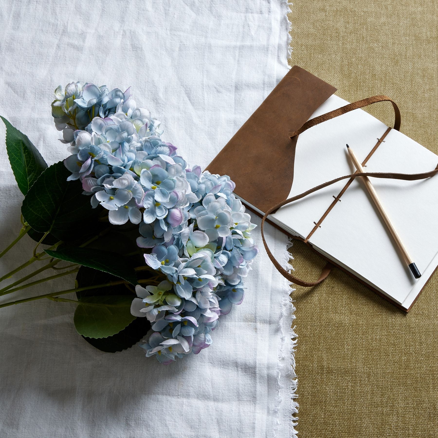 Reposing V Blue Hydrangea Bunch