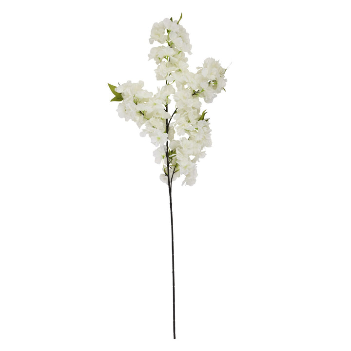 Large White Full Cherry Blossom Stem - Reposing