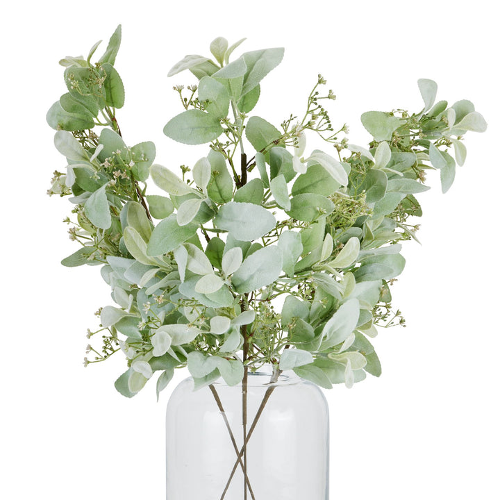 Large Winter Sprig With Lambs Ear And Wax Flower - Reposing