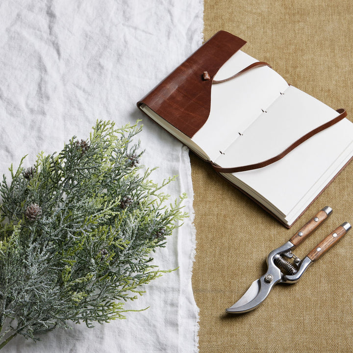 Frosted Pine Spray Stem With Pinecones - Reposing