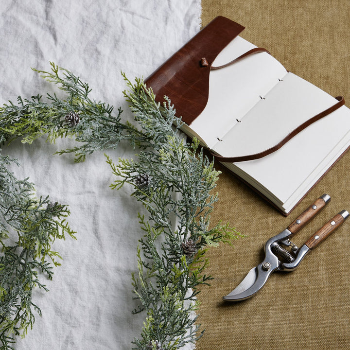 Frosted Pine Garland With Pinecones - Reposing