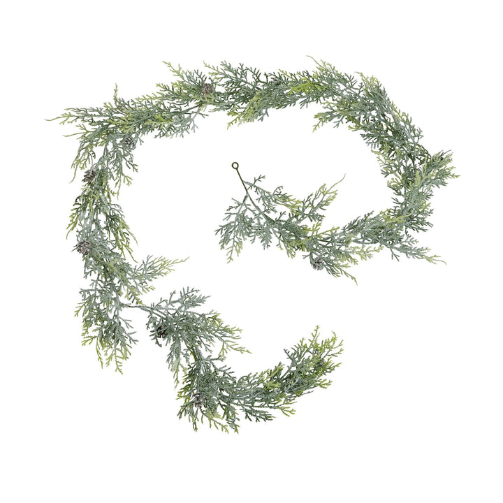Frosted Pine Garland With Pinecones - Reposing