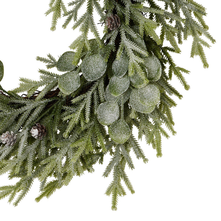 Frosted Pine And Eucalyptus Wreath - Reposing