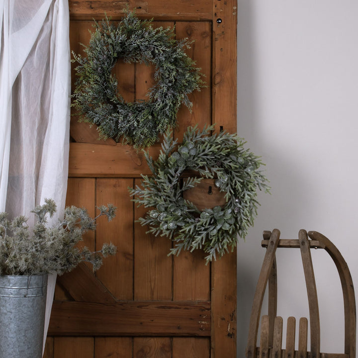 Frosted Pine And Eucalyptus Wreath - Reposing
