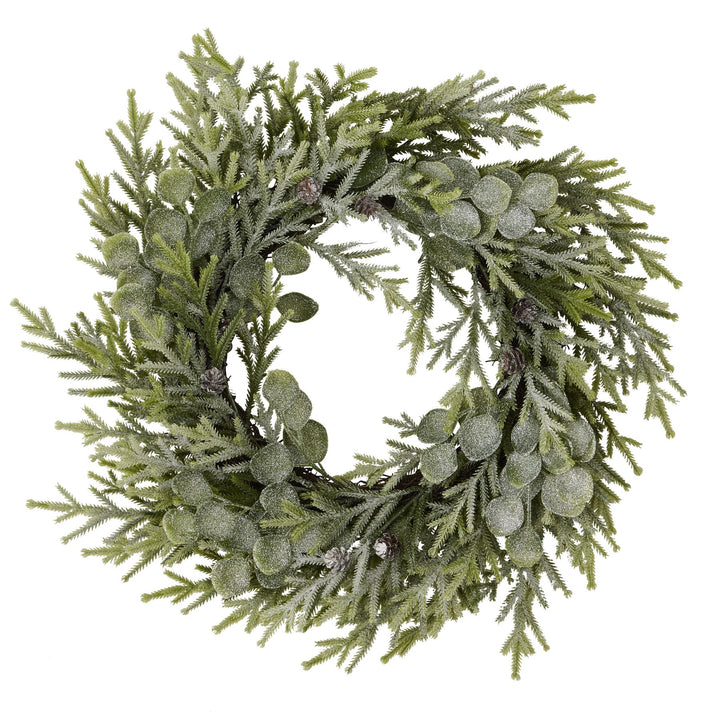 Frosted Pine And Eucalyptus Wreath - Reposing