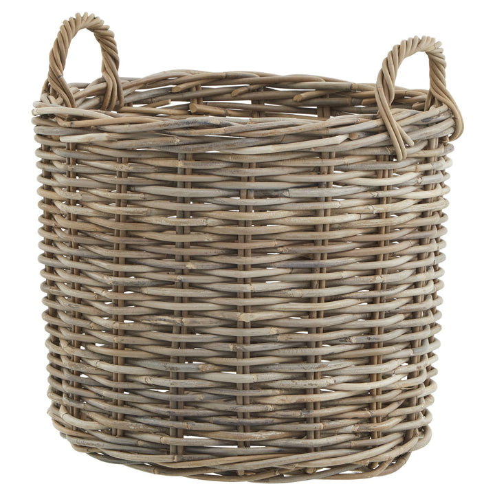 Set of 3 Kubu Rattan Round Storage Baskets - Reposing