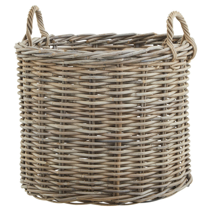 Set of 3 Kubu Rattan Round Storage Baskets - Reposing