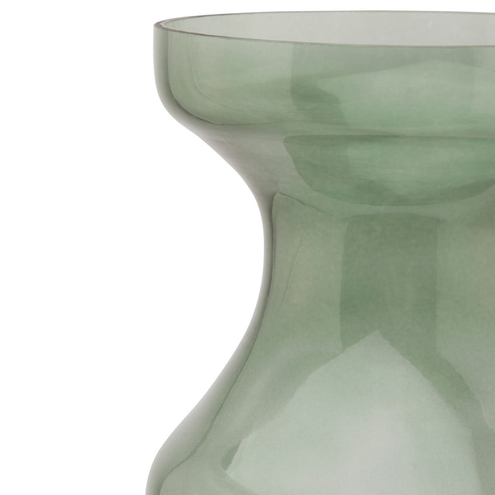 Smoked Sage Glass Tall Fluted Vase - Reposing