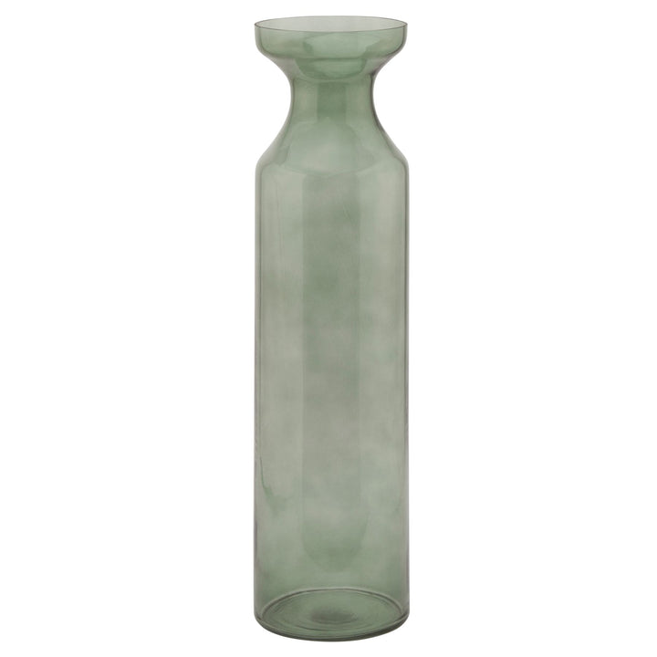 Smoked Sage Glass Tall Fluted Vase - Reposing