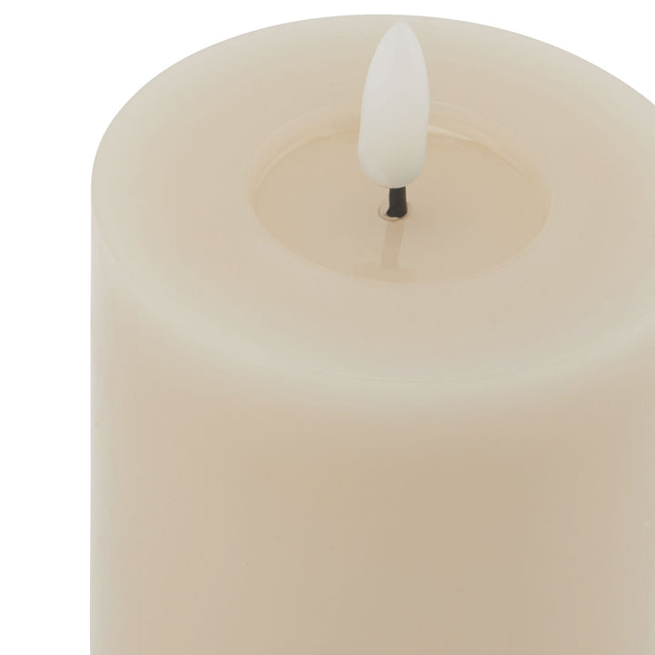 Luxe Collection Melt Effect 3x4 Taupe LED Wax Candle - Reposing