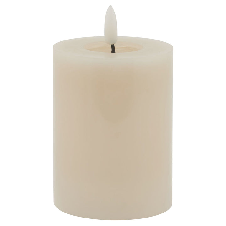 Luxe Collection Melt Effect 3x4 Taupe LED Wax Candle - Reposing