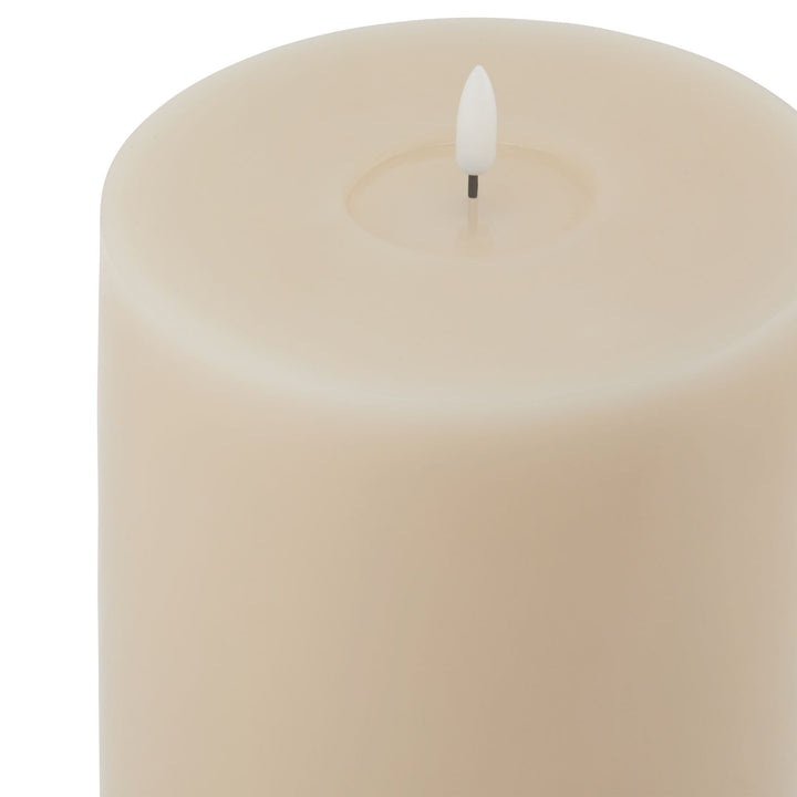 Luxe Collection Melt Effect 6x12 Taupe LED Wax Candle - Reposing