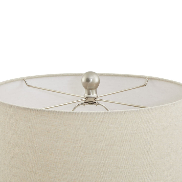 Lattice Ceramic Table Lamp With Linen Shade - Reposing