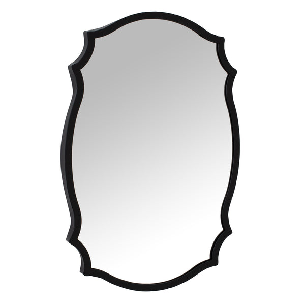 Matt Black Ornate Curved Mirror - Reposing