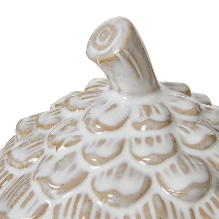 Large Ceramic Pine Cone Trinket Dish With Lid - Reposing