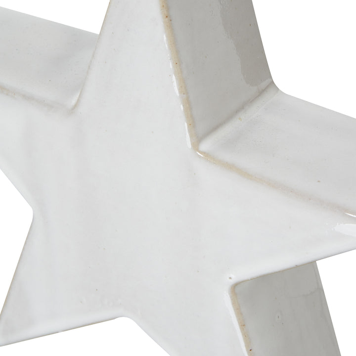 Large Ceramic Standing Star Decoration - Reposing