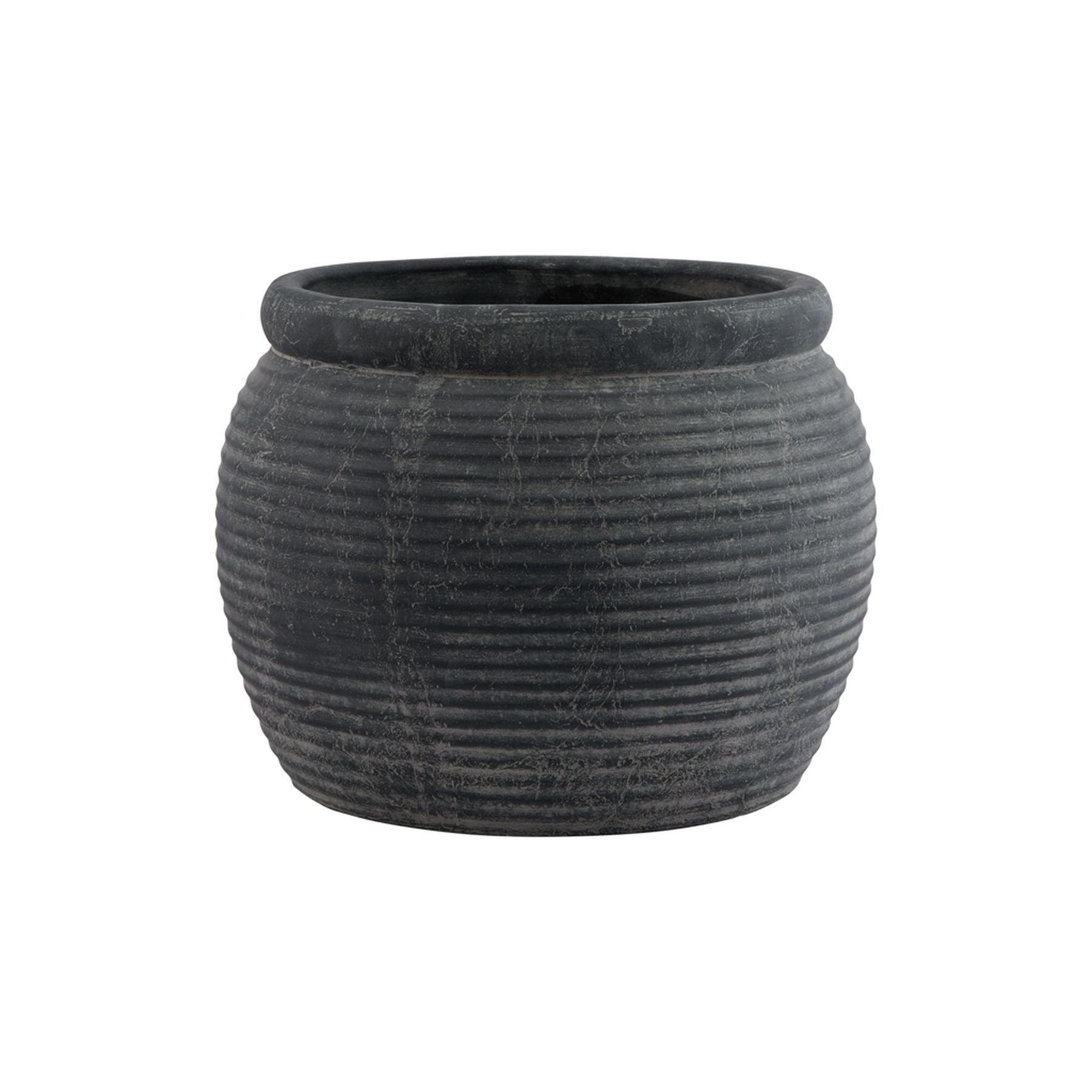 Reposing V Amalfi Grey Rimmed Plant Pot