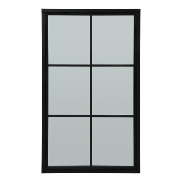Black Wood Large Window Mirror
