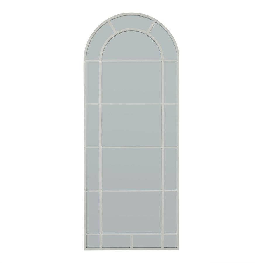 White Large Arched Window Mirror